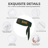 Custom Dark Green Light Khaki Headband