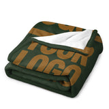 Custom Dark Green Khaki Blanket