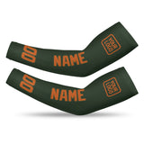 Custom Dark Green Orange Arm Sleeve