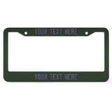 Custom Dark Green Light Purple License Plate Frame