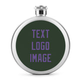 Custom Dark Green Light Purple Hip Flask