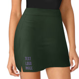 Custom Dark Green Light Purple A-Line Skort