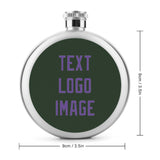 Custom Dark Green Light Purple Hip Flask