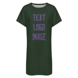 Custom Dark Green Light Purple Nachthemd