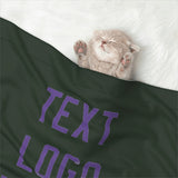 Custom Dark Green Light Purple Pet Blanket