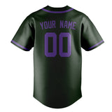 Custom Dark Green & Light Purple Colors Design Sports Baseball Jersey