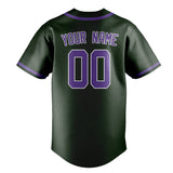 Custom Dark Green & Light Purple Colors Design Sports Baseball Jersey