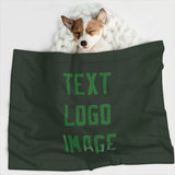 Custom Dark Green Emerald Green Pet Blanket