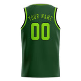 Custom Dark Green & Emerald Green Colors Design Sports Basketball Jersey