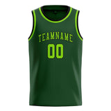 Custom Dark Green & Emerald Green Colors Design Sports Basketball Jersey