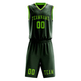 Custom Dark Green Emerald Green Basketball Set