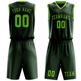 Custom Dark Green Emerald Green Basketball Set