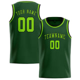 Custom Dark Green & Emerald Green Colors Design Sports Basketball Jersey