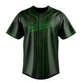 Custom Dark Green & Emerald Green Colors Design Sports Baseball Jersey