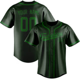 Custom Dark Green & Emerald Green Colors Design Sports Baseball Jersey