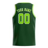 Custom Dark Green & Emerald Green Colors Design Sports Basketball Jersey