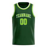 Custom Dark Green & Emerald Green Colors Design Sports Basketball Jersey