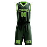Custom Dark Green Emerald Green Basketball Set