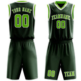 Custom Dark Green Emerald Green Basketball Set