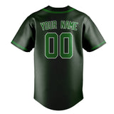 Custom Dark Green & Emerald Green Colors Design Sports Baseball Jersey