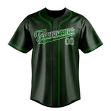 Custom Dark Green & Emerald Green Colors Design Sports Baseball Jersey