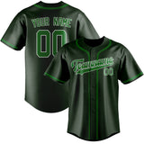 Custom Dark Green & Emerald Green Colors Design Sports Baseball Jersey