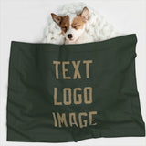 Custom Dark Green Light Khaki Pet Blanket