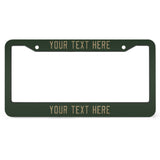 Custom Dark Green Light Khaki License Plate Frame