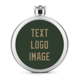 Custom Dark Green Light Khaki Hip Flask