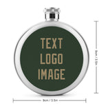 Custom Dark Green Light Khaki Hip Flask