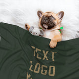 Custom Dark Green Light Khaki Pet Blanket