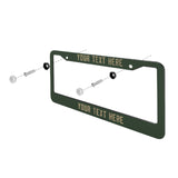 Custom Dark Green Light Khaki License Plate Frame