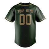 Custom Dark Green & Light Khaki Colors Design Sports Baseball Jersey