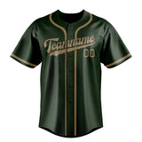 Custom Dark Green & Light Khaki Colors Design Sports Baseball Jersey