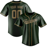 Custom Dark Green & Light Khaki Colors Design Sports Baseball Jersey