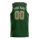 Custom Dark Green & Light Khaki Colors Design Sports Basketball Jersey