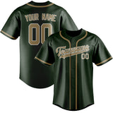 Custom Dark Green & Light Khaki Colors Design Sports Baseball Jersey
