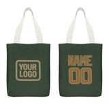 Custom Dark Green Khaki Canvas Tote Bag