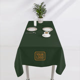 Custom Dark Green Light Khaki Square Table Cloth