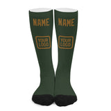 Custom Dark Green Khaki Knee-High Sock
