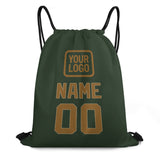 Custom Dark Green Khaki Drawstring Bag