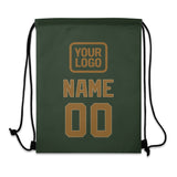 Custom Dark Green Khaki Drawstring Bag