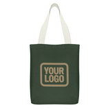 Custom Dark Green Khaki Canvas Tote Bag