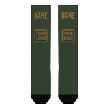 Custom Dark Green Khaki Knee-High Sock