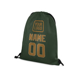 Custom Dark Green Khaki Drawstring Bag