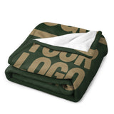 Custom Dark Green Light Khaki Blanket