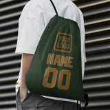 Custom Dark Green Khaki Drawstring Bag