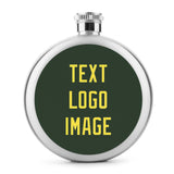 Custom Dark Green Light Yellow Hip Flask