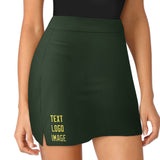 Custom Dark Green Light Yellow A-Line Skort