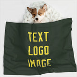 Custom Dark Green Light Yellow Pet Blanket